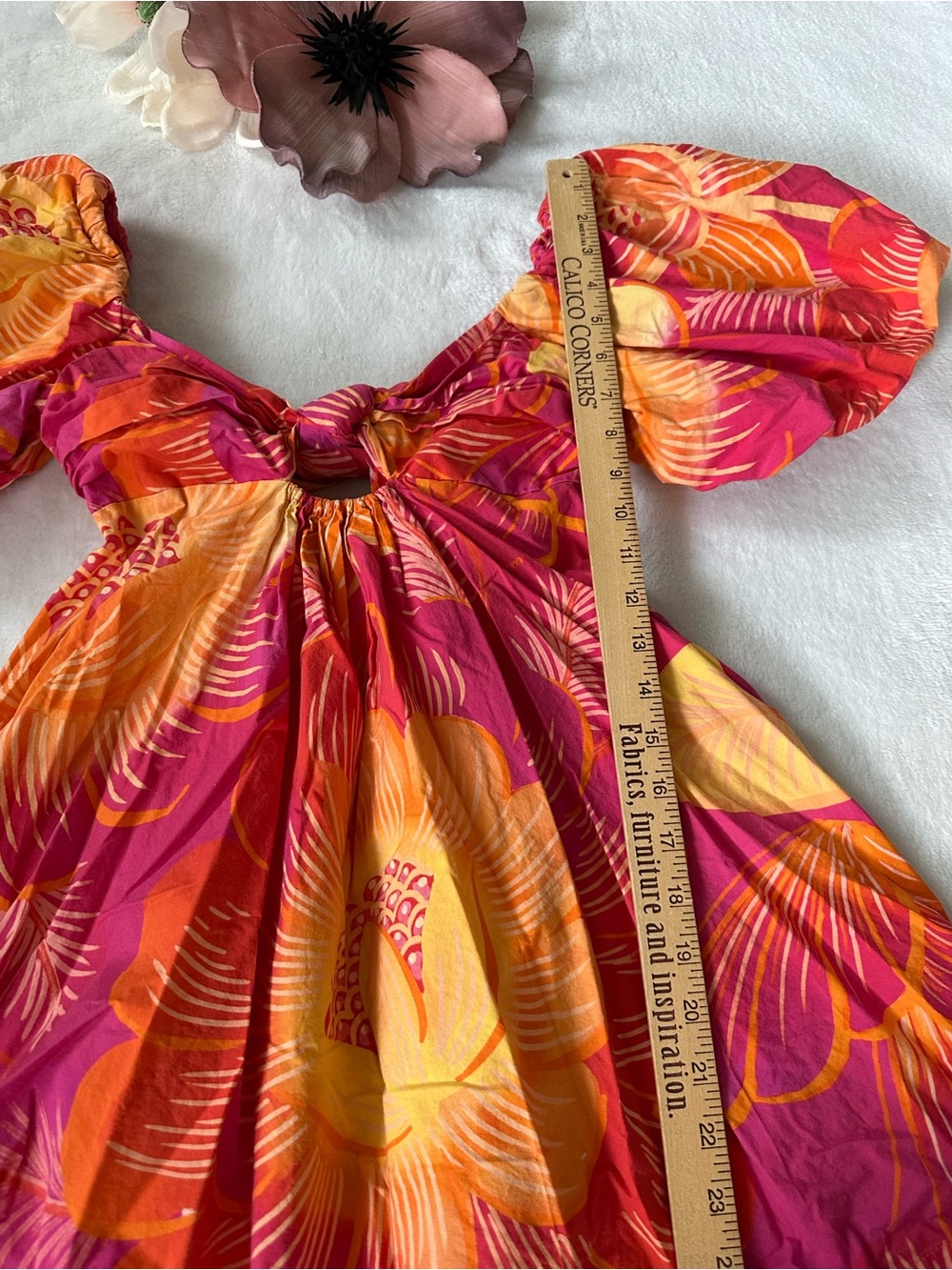 FARM RIO Summer Garden Bow Mini Dress S - Picture 9 of 13